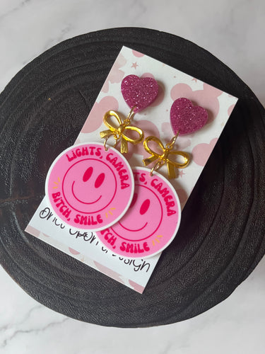 And Smile Dangle Earrings
