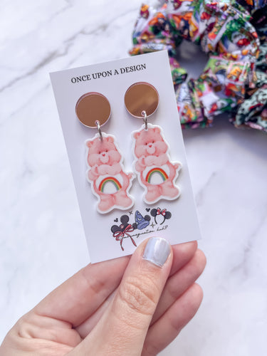 Pink Bear Dangle Earrings