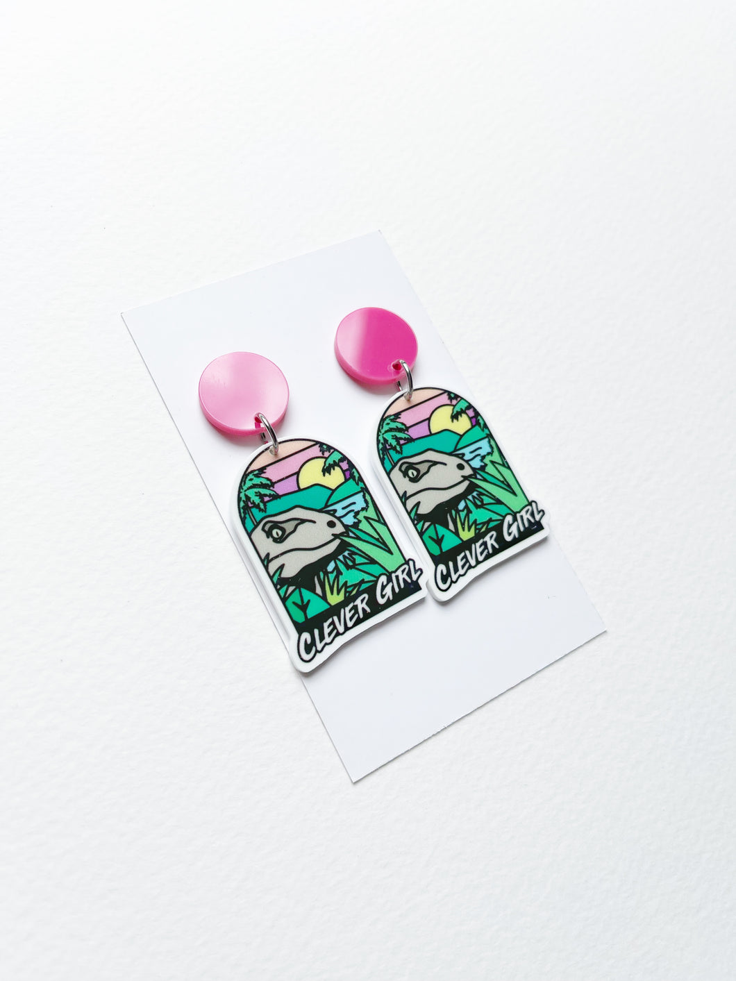 “Clever Girl” Dangle Earrings