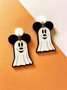 Ghost Mouse Acrylic Dangle Earrings